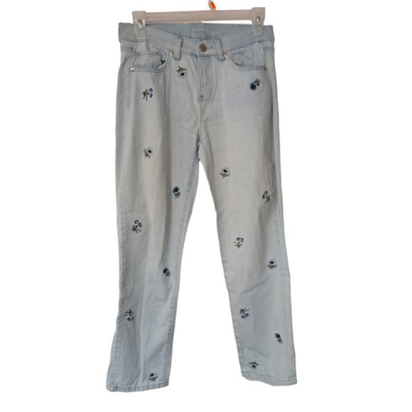 Soho Womens Mid Waist Straight Leg Relaxed Fit Jeans Gray Floral Sz‎ 4 - Picture 1 of 6